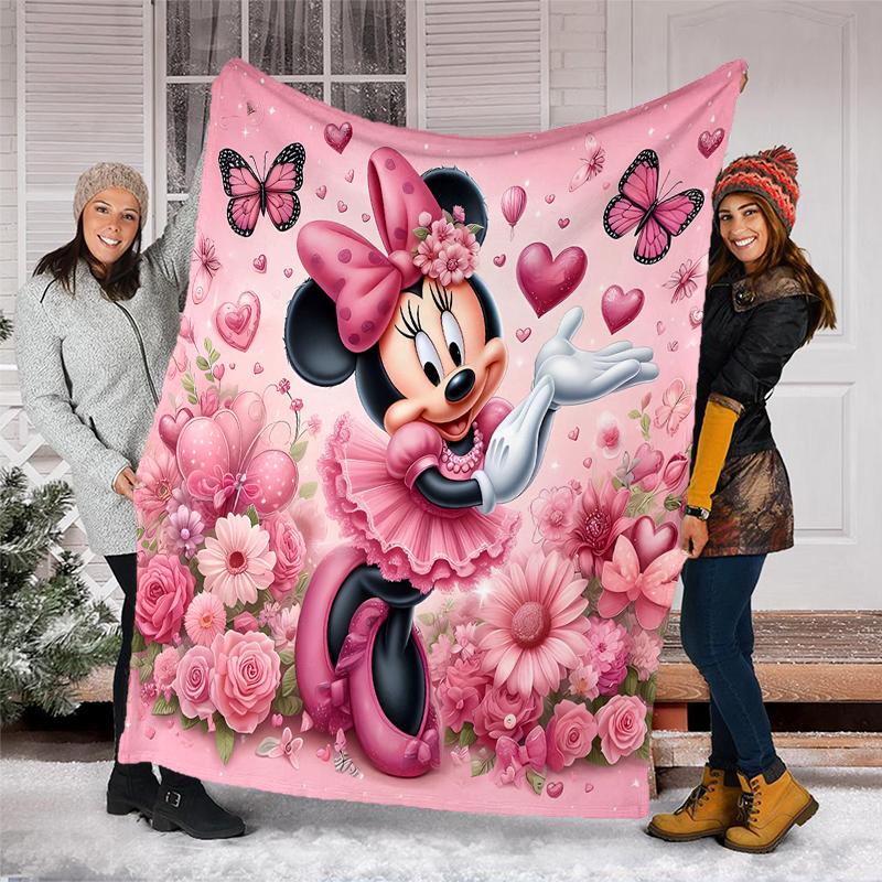 Stitch Love Flannel Fleece Blanket Cozy Warm Throw Blanket For Couch Bed Travel All Season Use