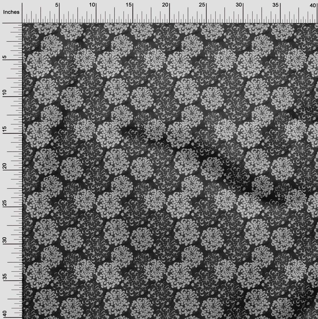 oneOone Cotton Flex Gray Fabric Dotted Floral Craft Projects Decor Fabric Printed By The Yard 40 Inch