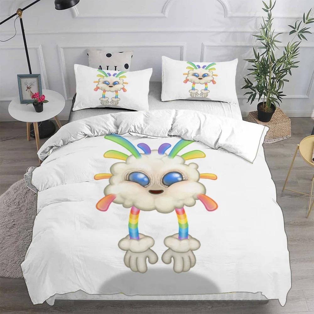 Anime My Singing Monsters Videospiel Cartoon Bettwäscheset Einzelbett Twin Full Queen King Size Bettset Erwachsene Kinder Schlafzimmer Bettwäsche Geschenk