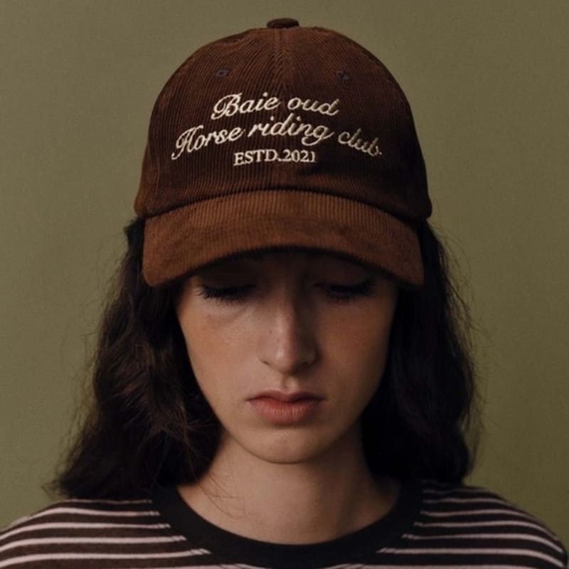 

BAIE OUD Corduroy horse riding club ball cap_brown brown