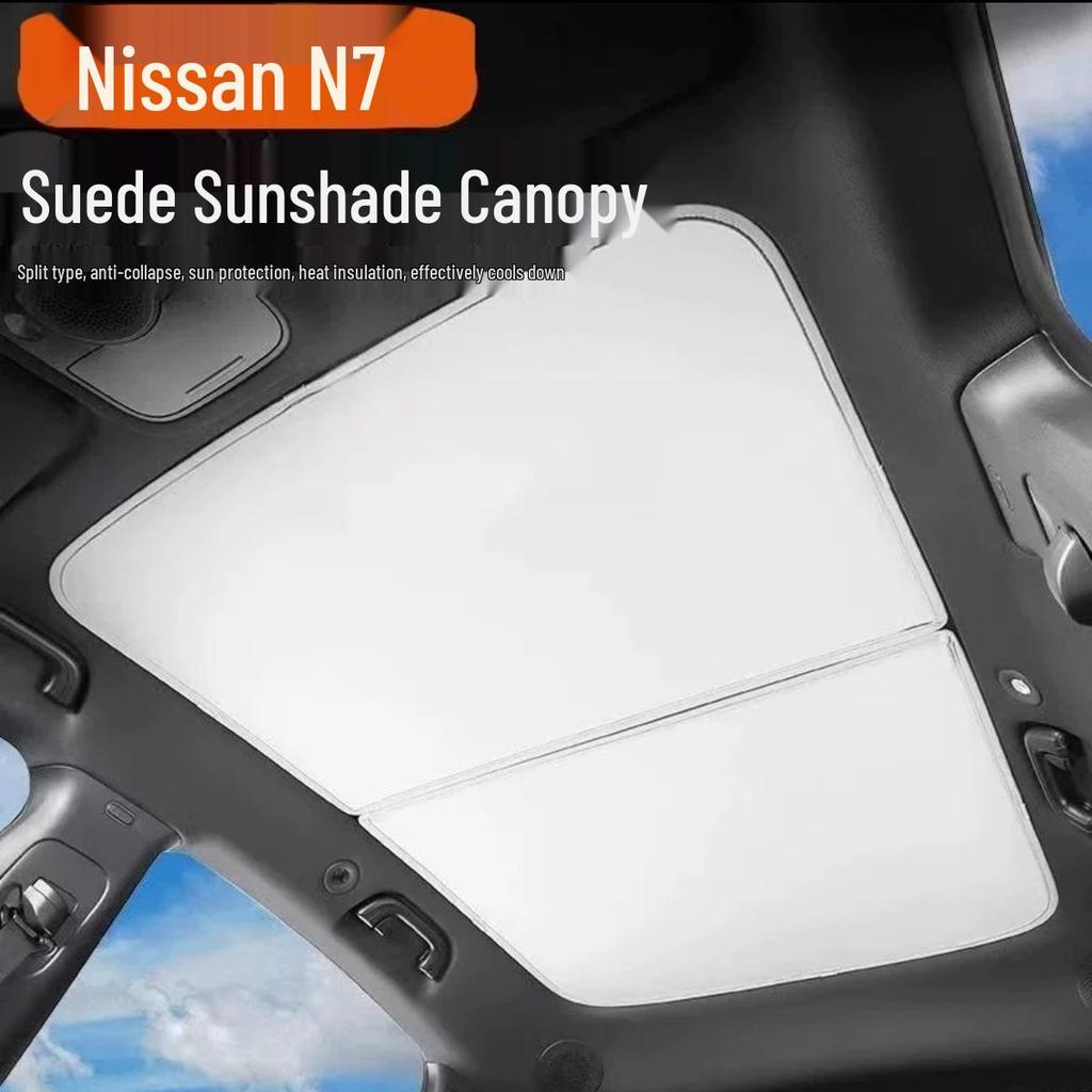 Nissan N7 Sunroof Sunshade: Buckle Type Sunblock with Ice Crystal Heat Insulation