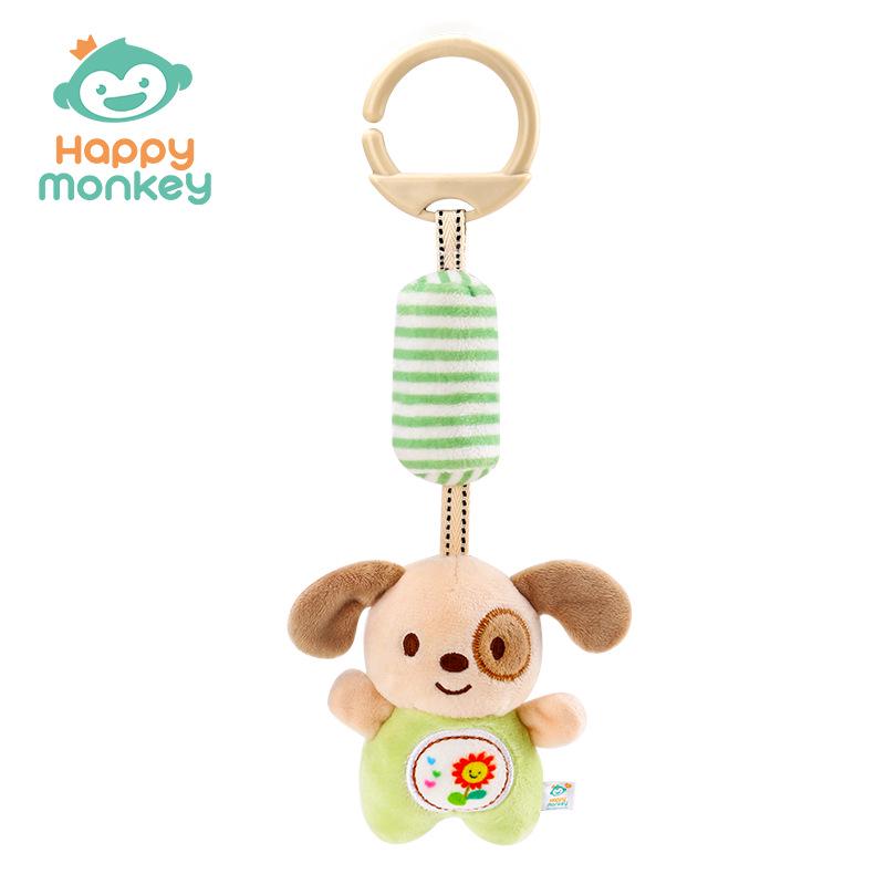 Happy Monkey Baby Stroller Wind Chime Toy: Soothing Rattle for Infants and Toddlers