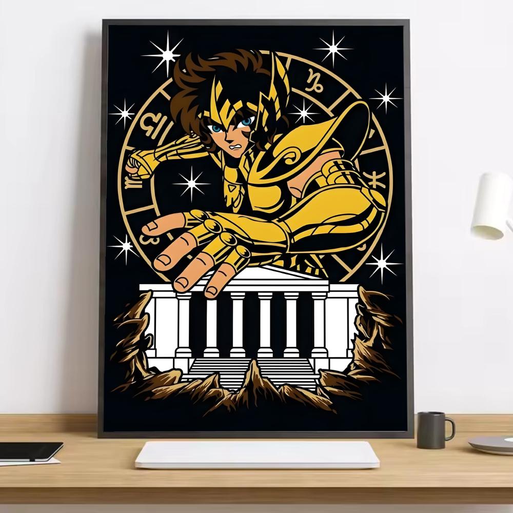 Saint Seiya Whitepaper Painting Calligraphy HD Canvas Poster Living Room Bedroom Bar Aesthetic Decoration