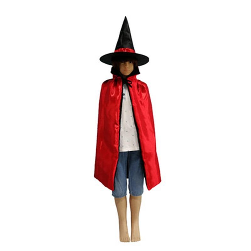 Halloween Cape, Children Adult Dance Dress Up Pentagram Cape Hat Set Cosplay Prop Cape
