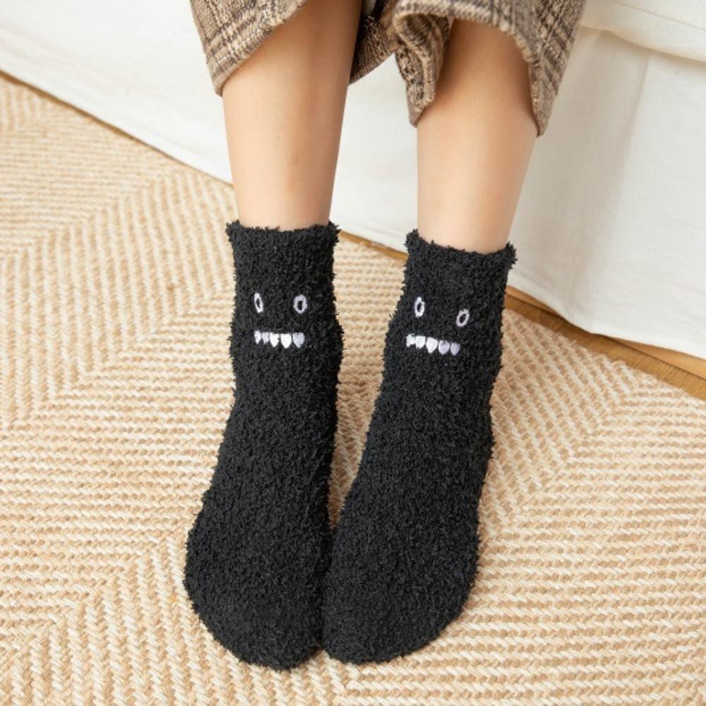 Neue Lustige 3D Kleine Dinosaurier Niedliche Monster Korallensamt Socken Weihnachtsgeschenk Warm Winter Verdickend Boden Bett Schlafen