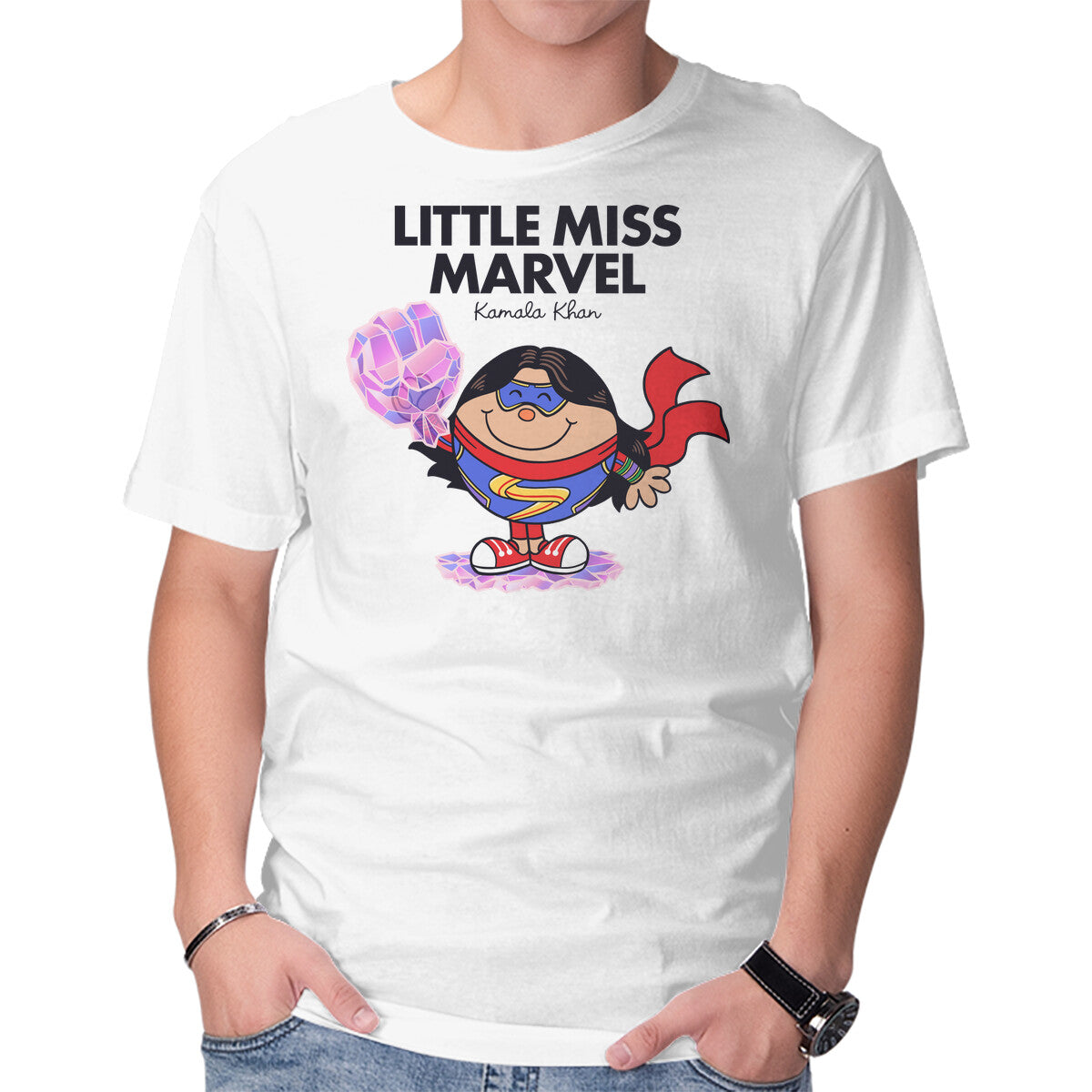 Unisex Crew Neck T-Shirt Little Miss Marvel Graphic Short Sleeve Casual Tee XXXL