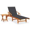Day and Night - Day and Night Garden Lounger with Table and Cushion In Solid Acacia Wood
