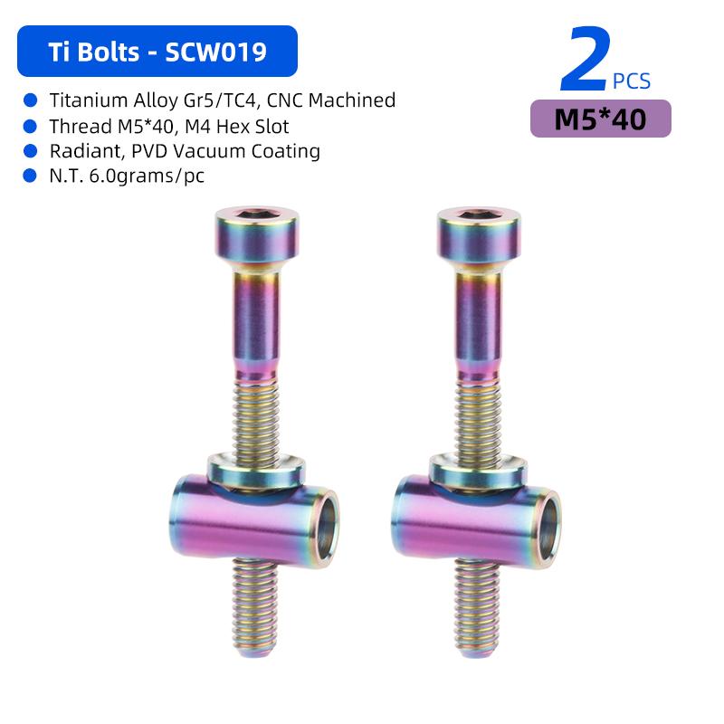 Deemount Seatpost Titanium Bolts 30/40mm CNC-machined TC4 Screw Bicycle Saddle Fastening M4 Hex Slot MTB Road Seat Post Fixing
