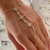 Pulsera de Guante con Estrella de Ocho Puntas, Pulsera de Cadena Ajustable de Aleación de Zinc, Pulsera Brillante de Estrella para Regalo de Joyería
