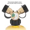 Brass BBQ Propane Adapter Connector Y Splitter Tee Adapter With Tank Gauge Pressure Meter