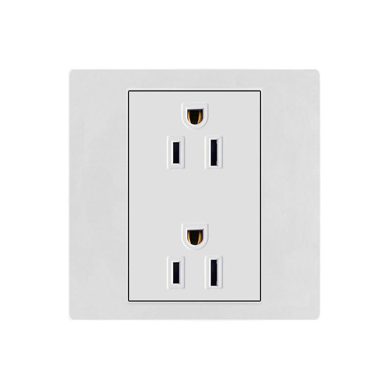 86 Typ Amerikanischer Standard Schalter- und Steckdosenpanel mit Doppel-USB & Typ-C, 3-Loch-Stecker für Japan & Taiwan, Unterputzmontage