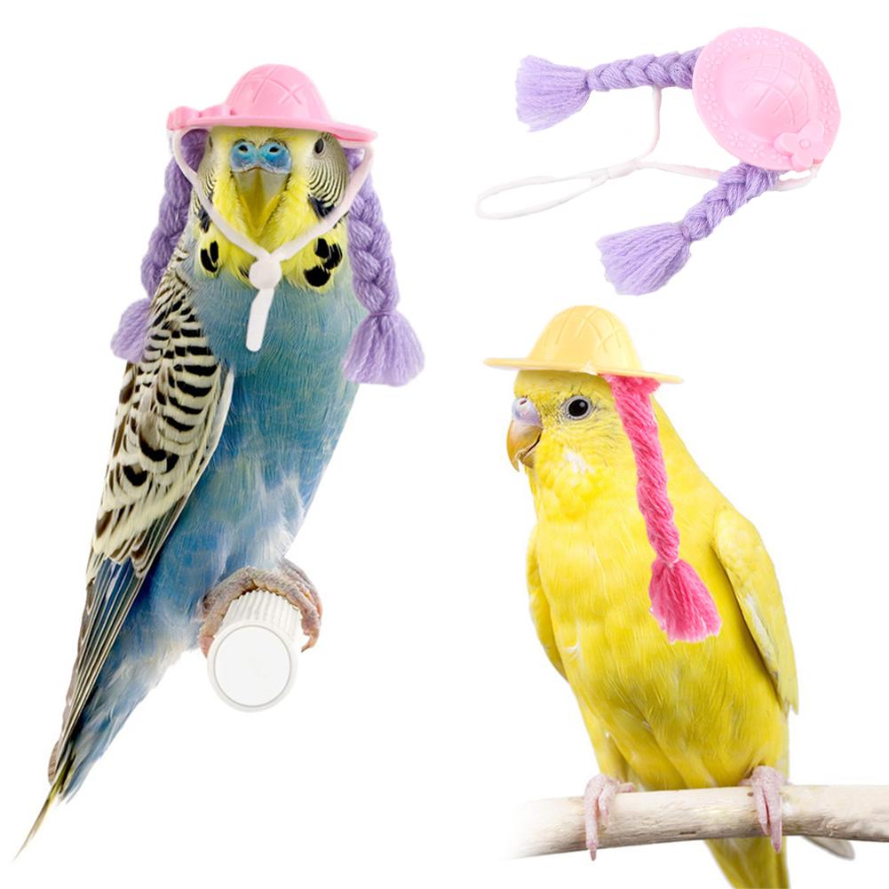 Pet Hamster Budgerigar Cockatiel Peony Parrot Bird Hat Funny Braid Hat Parrot Hat Small Animals Mini Hat Birds Toys