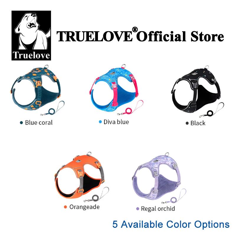 Truelove Hundegeschirr und Leine Set Ultraleicht Atmungsaktiv Hohe Qualität Nylon-Netz Reflektierend Nacht-Training Hund TLH2918