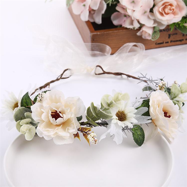 Bohemia Style Floral Crown Party Wedding Head Wreaths Hair Bands Artificial Flower Garland Headband for Festival