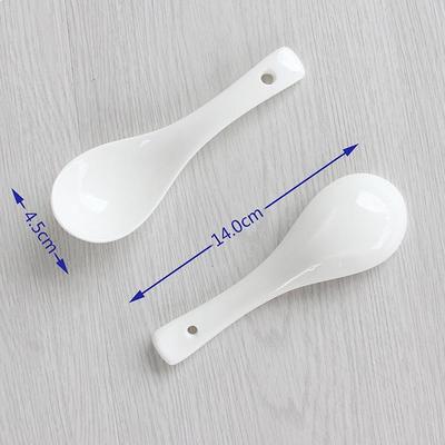 White Ceramic Soup Spoon: Ideal for Home, Restaurant, or Hotel Use