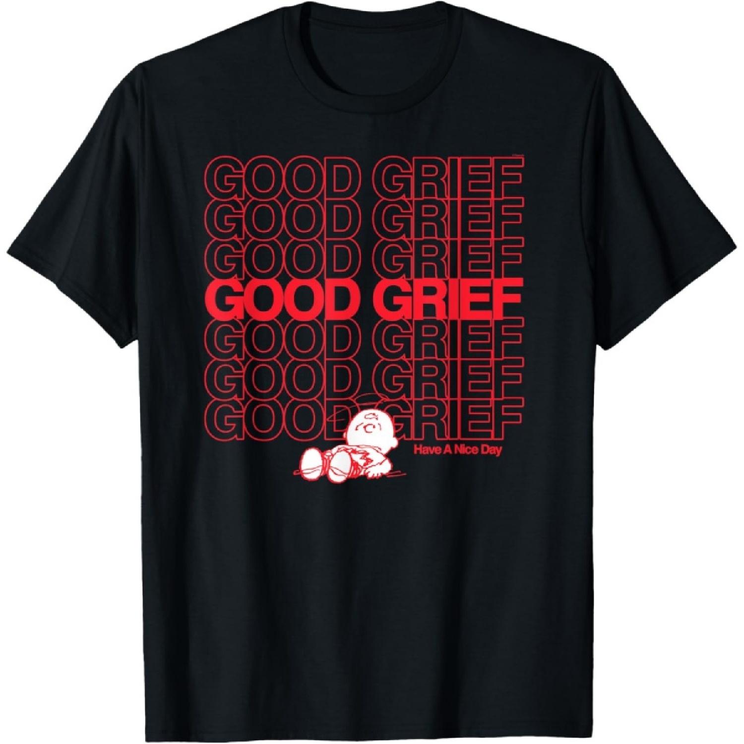 Peanuts - Charlie Brown Good Grief Have A Nice Day Stacked T-Shirt S