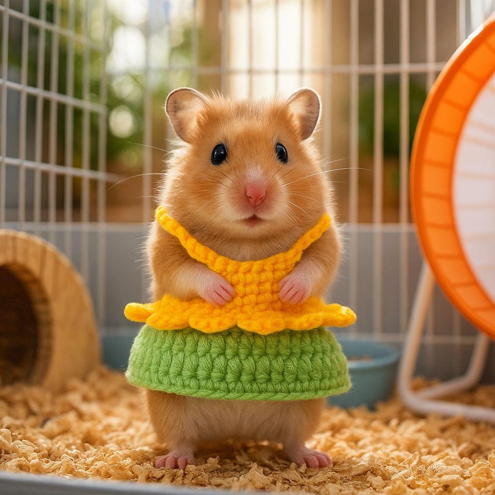 Handmade Hamster Knitted Skirt Warm Animals Dress Hamster Outfits Hamster Clothes Photography