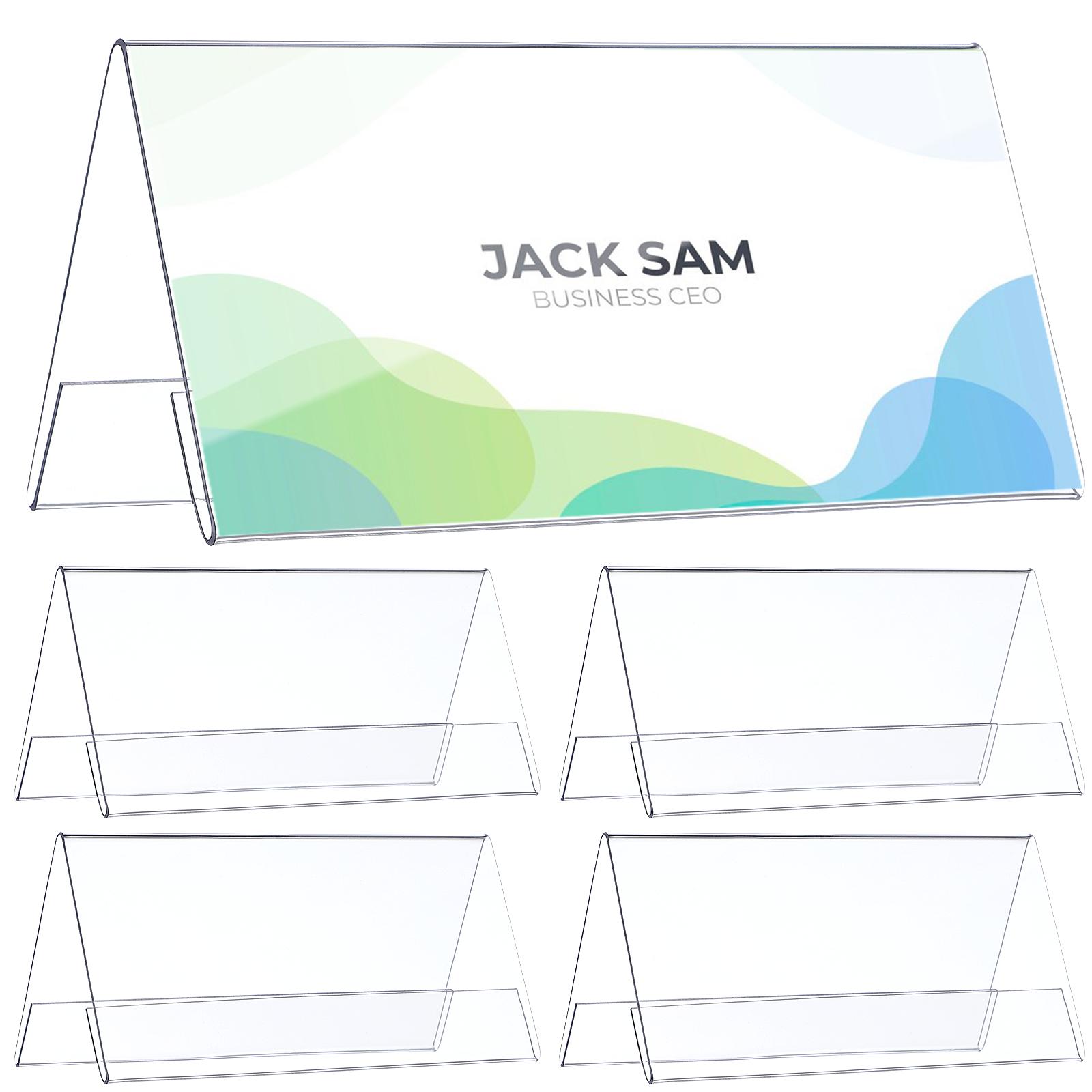

6pcs Clear Acrylic Name Place Cards Double Side Tabletop Display Stand For Wedding Party Seating Signs Table Number Holders