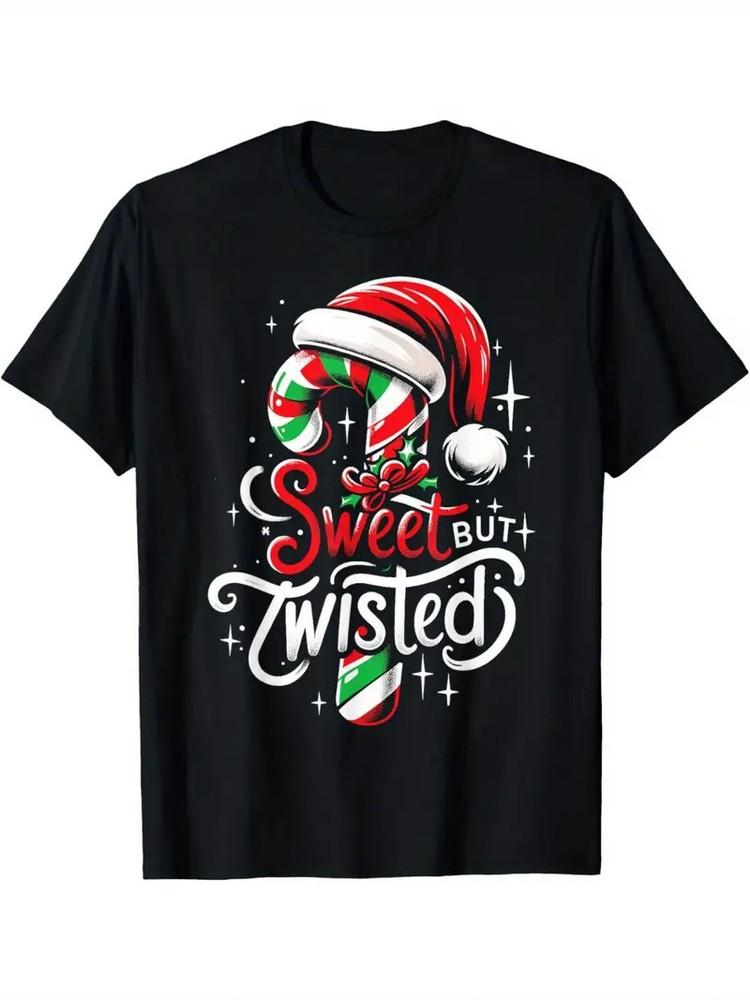 

Sweet but twisted candy cane Christmas humor men s t-shirt 4XL
