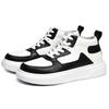 White Sneakers Men Height Increase Insoles 6cm  Lifts Shoes Leisure Casual Plus Size 35-47