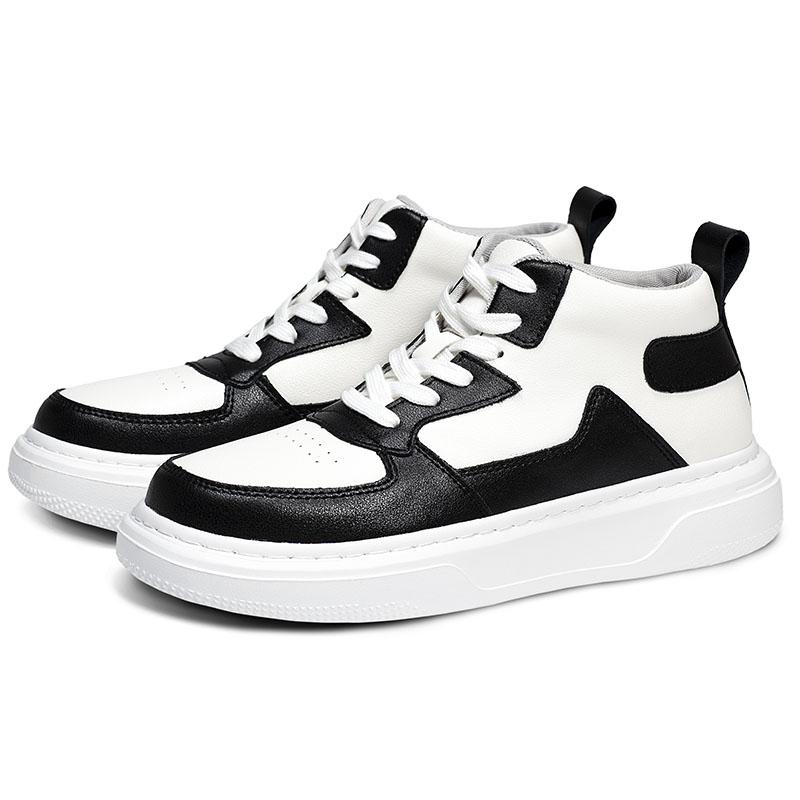White Sneakers Men Height Increase Insoles 6cm  Lifts Shoes Leisure Casual Plus Size 35-47