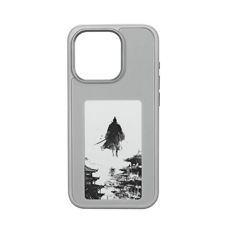 Trendy NFC-Compatible iPhone Case with Three-Color E-Ink Display and Full Protection