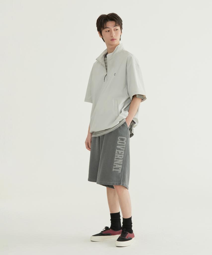 COVERNAT Nylon Half-Zip T-Shirt Black