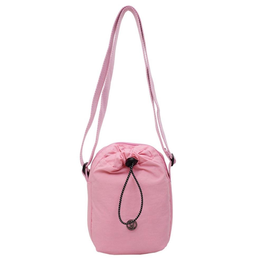 Nylon Rope Nylon Shoulder Bag Solid Color Water Bottle Pouch Drawstring Crossbody Bag  Daily