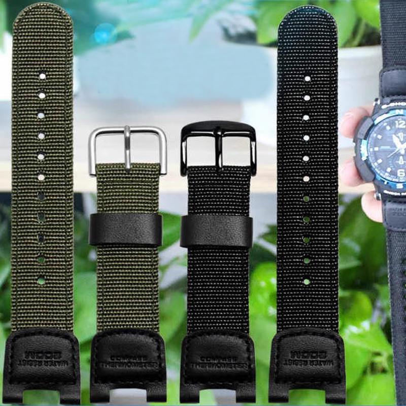 Canvas watch bracelet Band for casio g-shock SGW-100-1V SGW-200 100B GW-3500B 3000B Sport Nylon Waterproof Strap Notch watchband
