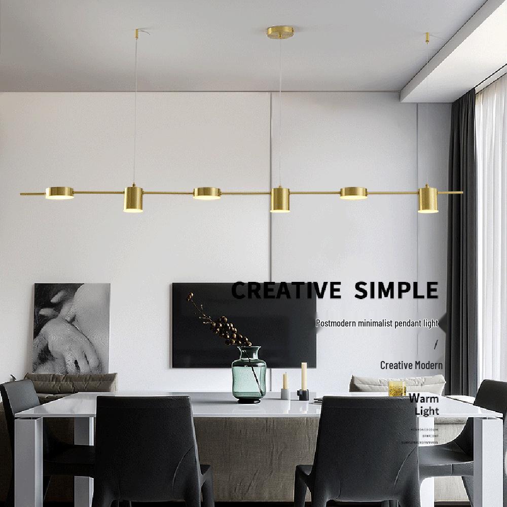 Modern LED Minimalist Long Strip Pendant Light for Restaurants
