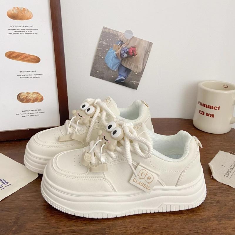 

Молочно-белые кексы маленькие белые туфли женские на платформе летние новые шикарные нишевые корейские версии уродливые милые туфли для хлеба спортивная обувь для скейтбординга 40