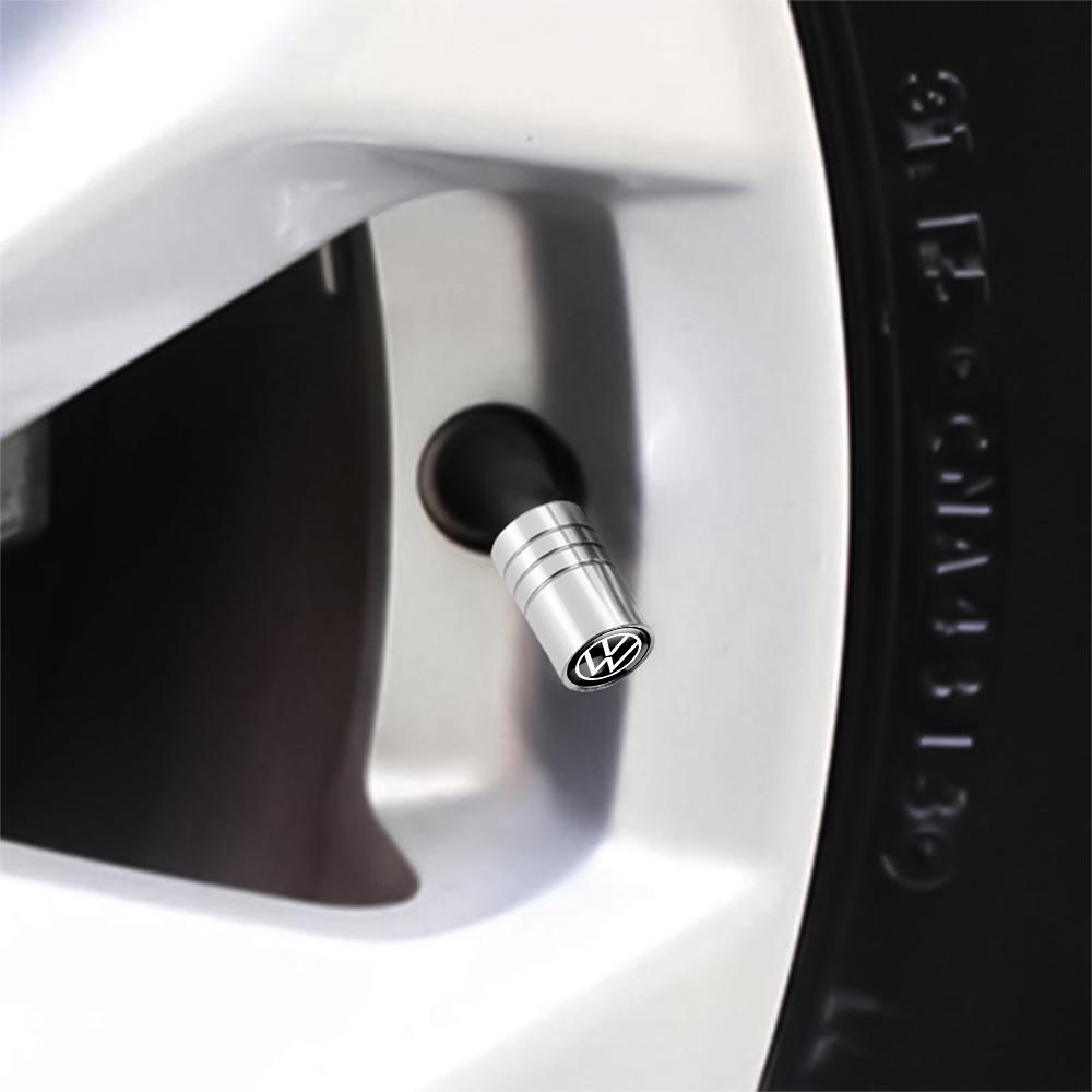 T27Car Badge Wheel Tires Valve Caps Tyre Valve Stem Covers For Volkswagen GTI Polo Golf Passat Scirocco Tiguan Jetta T-ROC Touareg