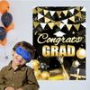 Black Gold Graduation Party Blindfold Game Poster Set Decor Stickers With