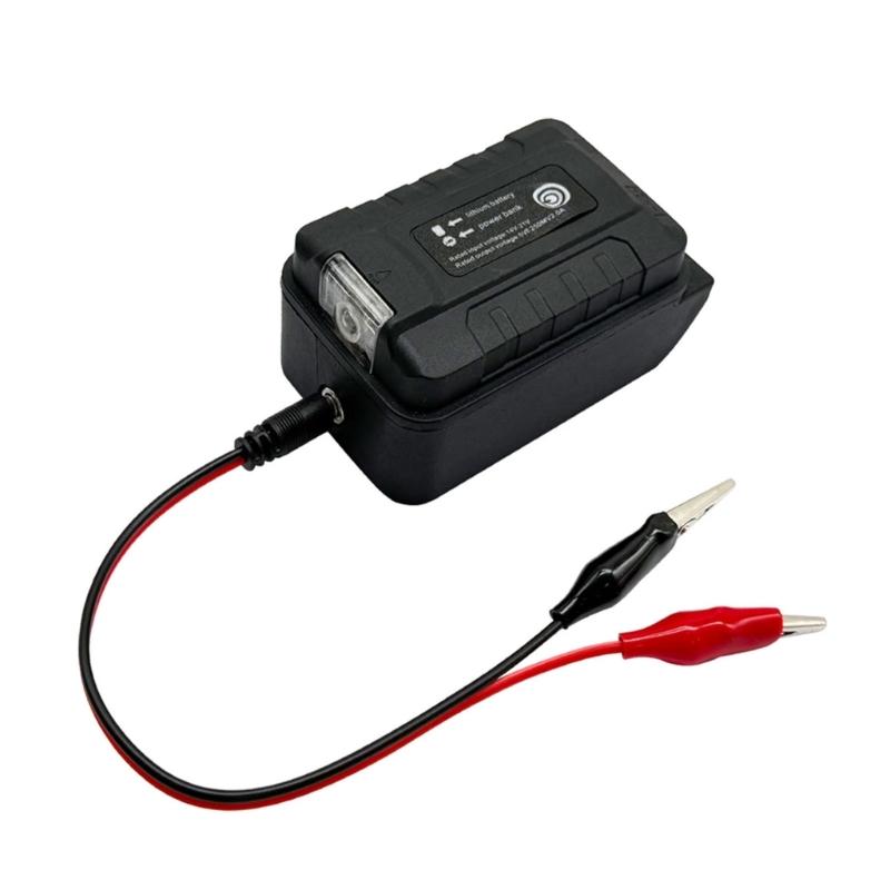 Tragbarer Batterieadapter für DW 21V Akku mit Klemmenkabel, USB USB C und Gleichstromausgang, Arbeitslichtunterstützung für Notstromversorgung