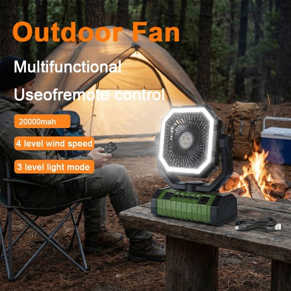 20000mAh Outdoor Tent Fans Multi-functional Travel Fans Multi-Functional Portable Camping Fan  Trip