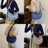 New Canvas Crossbody Bags Korean Simplified Lightweight Shoulder Bag Solid Color Large Capacity Dumpling Bag Women