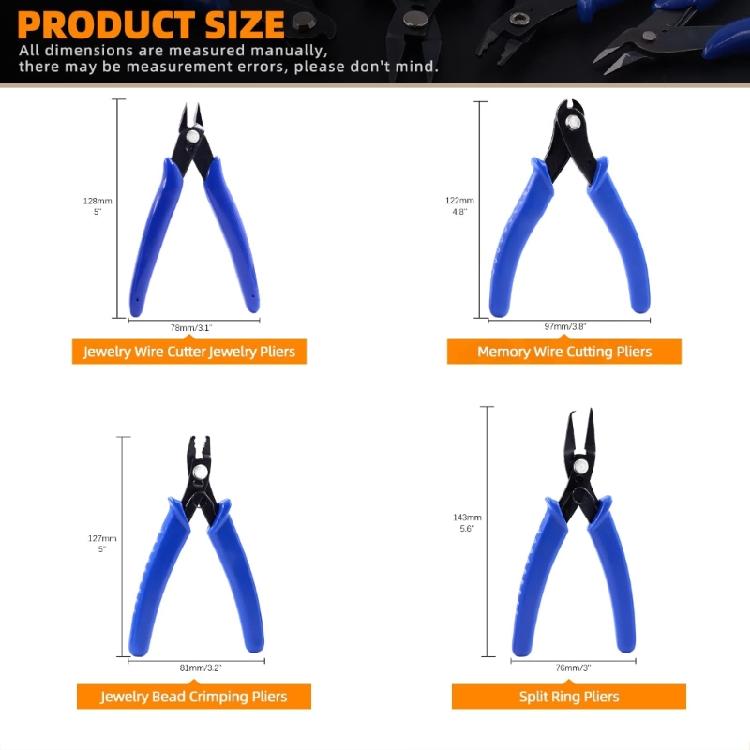 4pcs Precision Beading Tool Jewelry Pliers Set for Beadwork and Jewelry Design
