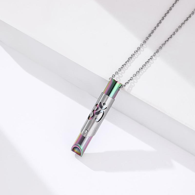 

Ожерелье с медитирующим свистком для снятия тревоги, ожерелье из нержавеющей стали для медитации и дыхания, ожерелье для настройки соломы разноцветный