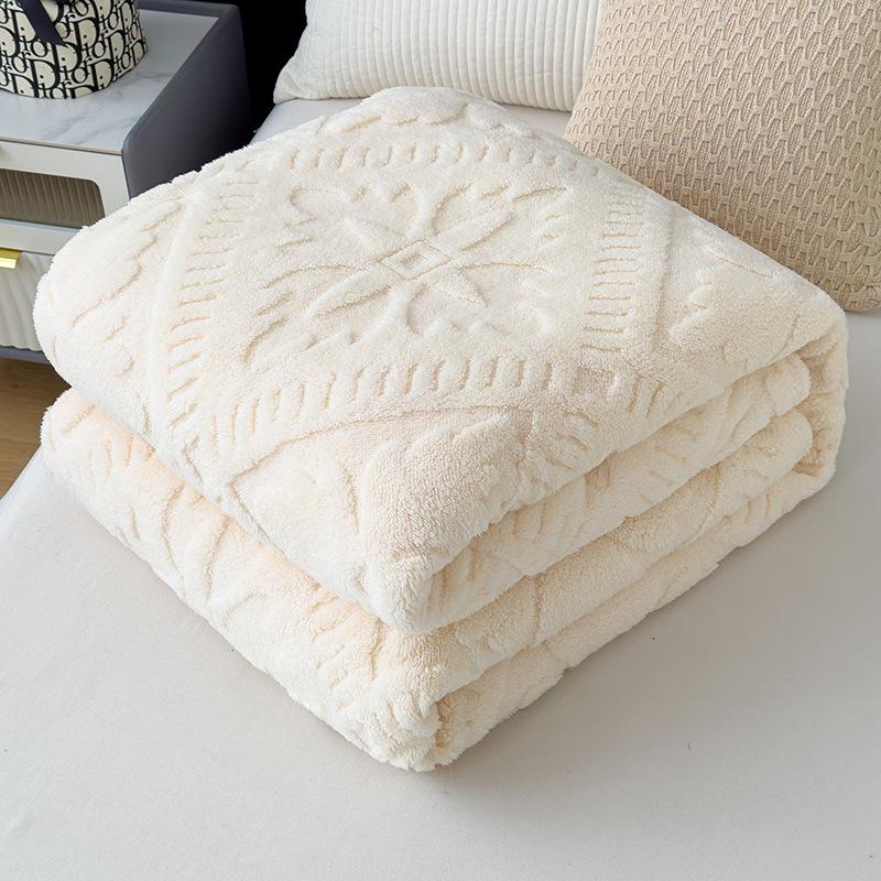 Double-Sided Velvet Cloud Mink Flannel Jacquard Blanket - Multifunctional Throw Gift.