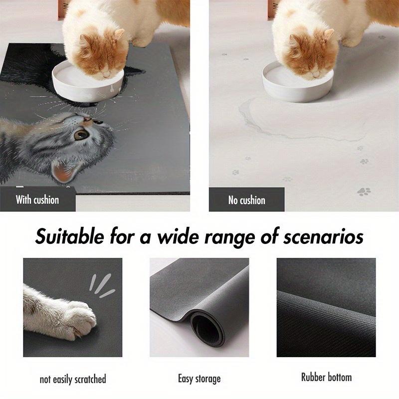 1Pcs Cat Mat Dirt-Resistant And Easy To Clean Designed for Pet Cats And Dogs, Feeding Bowl Mat for Pets