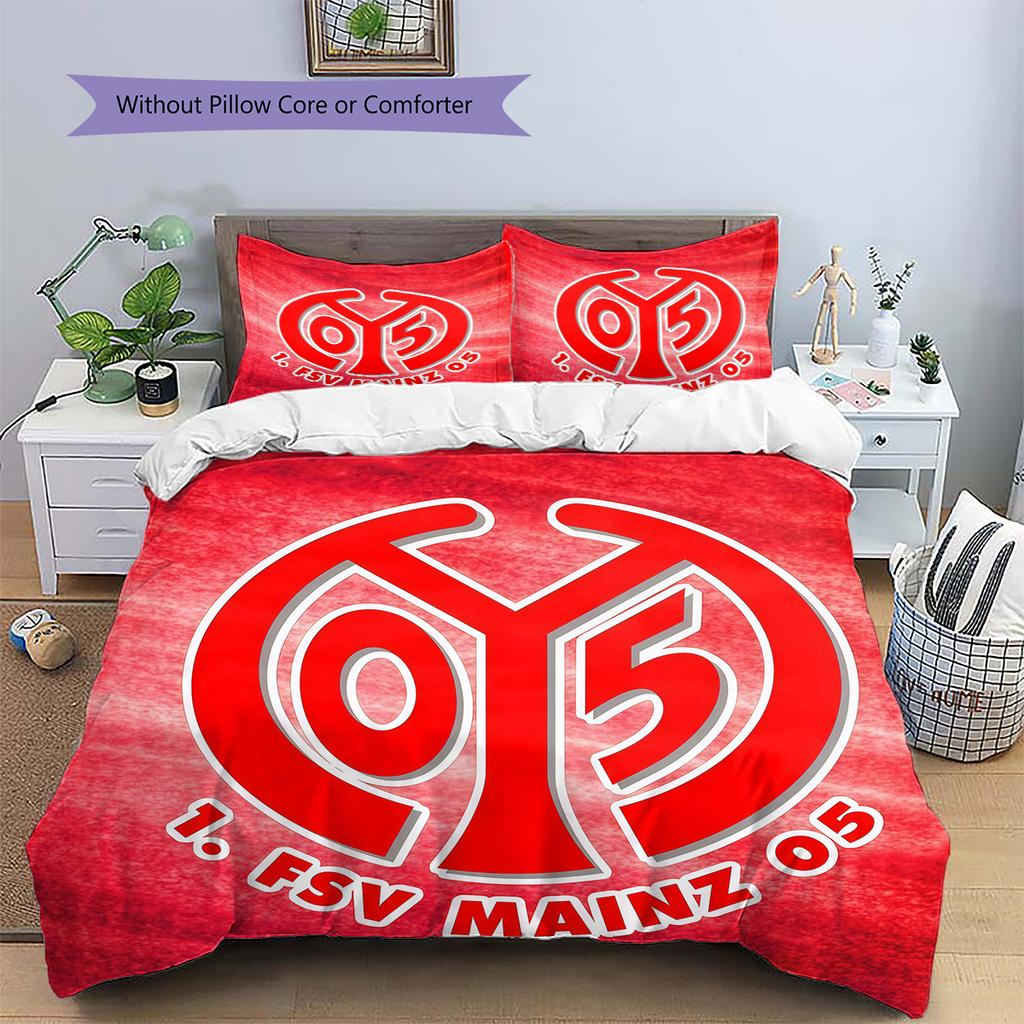 FSV Mainz 05 Μοτίβο Κλινοσκεπάσματα Διακόσμηση Σπιτιού Δώρο Γενεθλίων (1 * παπλωματοθήκη + 2 * μαξιλαροθήκη, χωρίς πυρήνα)