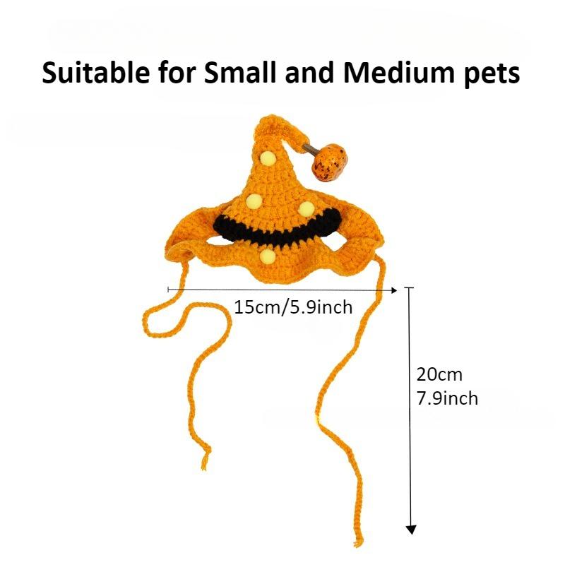 

Ошейник для кошек, милый ошейник для домашних животных на Хэллоуин, гетерохромный нагрудник для кошек, тыкв, привидений, собак, вязаный ошейник для маленьких кошек/собак/котят
