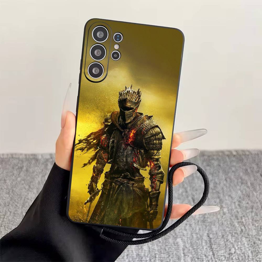 D-Dark S-Souls Phone Case Black Silicone Soft For Samsung S25,S24,S21,S22,S23,S30,Ultra,S20,Plus,Fe,Lite