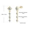 Boucles d'oreilles pendantes en moissanite couleur D, 5 mm et 3 mm, pour filles, 100 % argent 925, bijoux tendance, accessoires, cadeau d'anniversaire