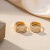 Retro European & American Rhinestone Hoop Earrings - Korean Style Freshness
