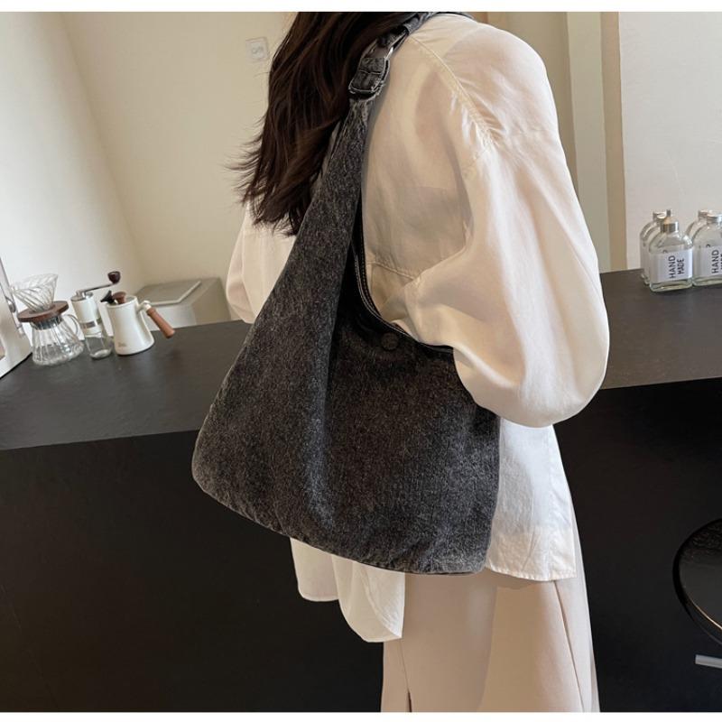 Large Capacity Denim Bag for Women, New Summer Style, Simple and Versatile Underarm Bag