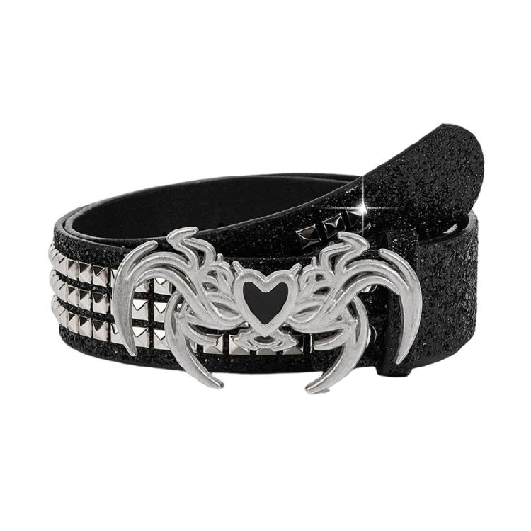 

Punk Waist Belt PU Leather Spiders Buckles Waistband For Women Teens Everyday Wear Hiphop Dancing Event Accessories