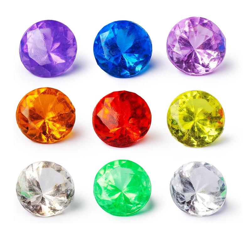 Spielzeug Kinder Kinder 36 Stück Piratenschatz Acryl Diamant Edelsteine 30MM Pool Tauchen Geburtstagsparty Mitgebsel Für Goodie Bags Füllung Geschenk Geschenke