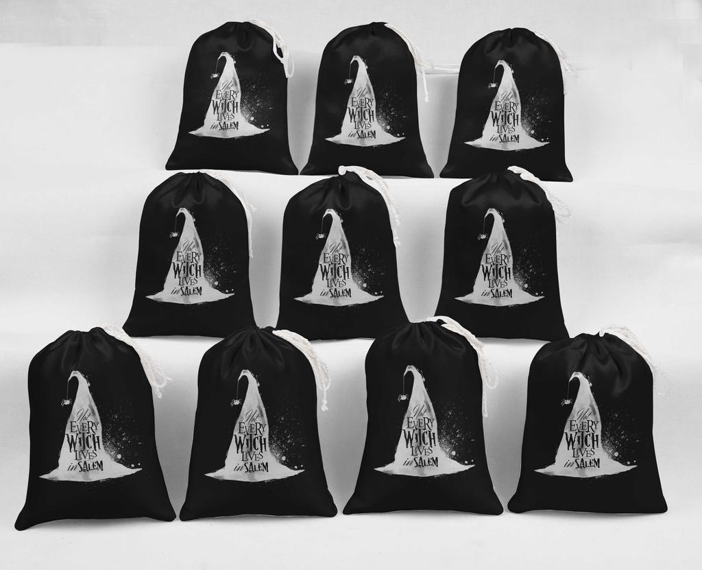 Darling Souvenir Black Not Every Witch Lives In Salem Halloween Party Supplies Favor BagsA JewelryA Pouches 15