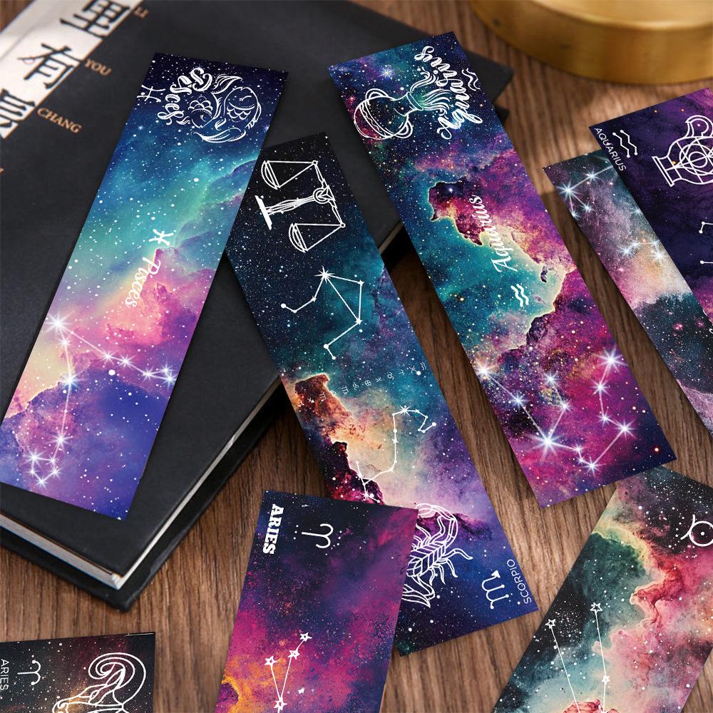 30-Piece Constellation Series Bookmarks: DIY Decorative Paper Bookmarks for Students